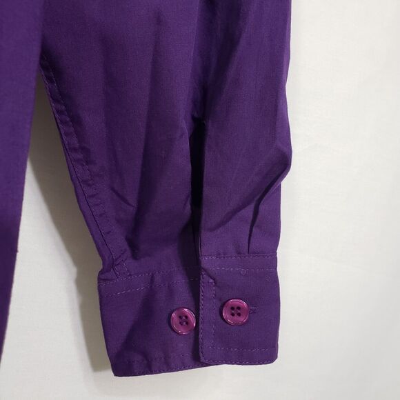Cabin Creek Womens Shirt Large Purple Button Front Long Sleeve Collared Pocket - Picture 6 of 8
